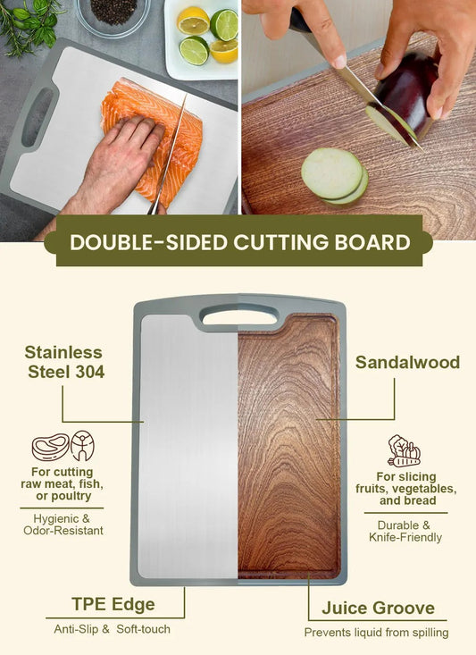 "16"×"12" Double-Sided Hygienic Stainless Steel Cutting Board